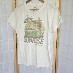 Life is Good See You At Sunrise Forest White Sleeve Shirt